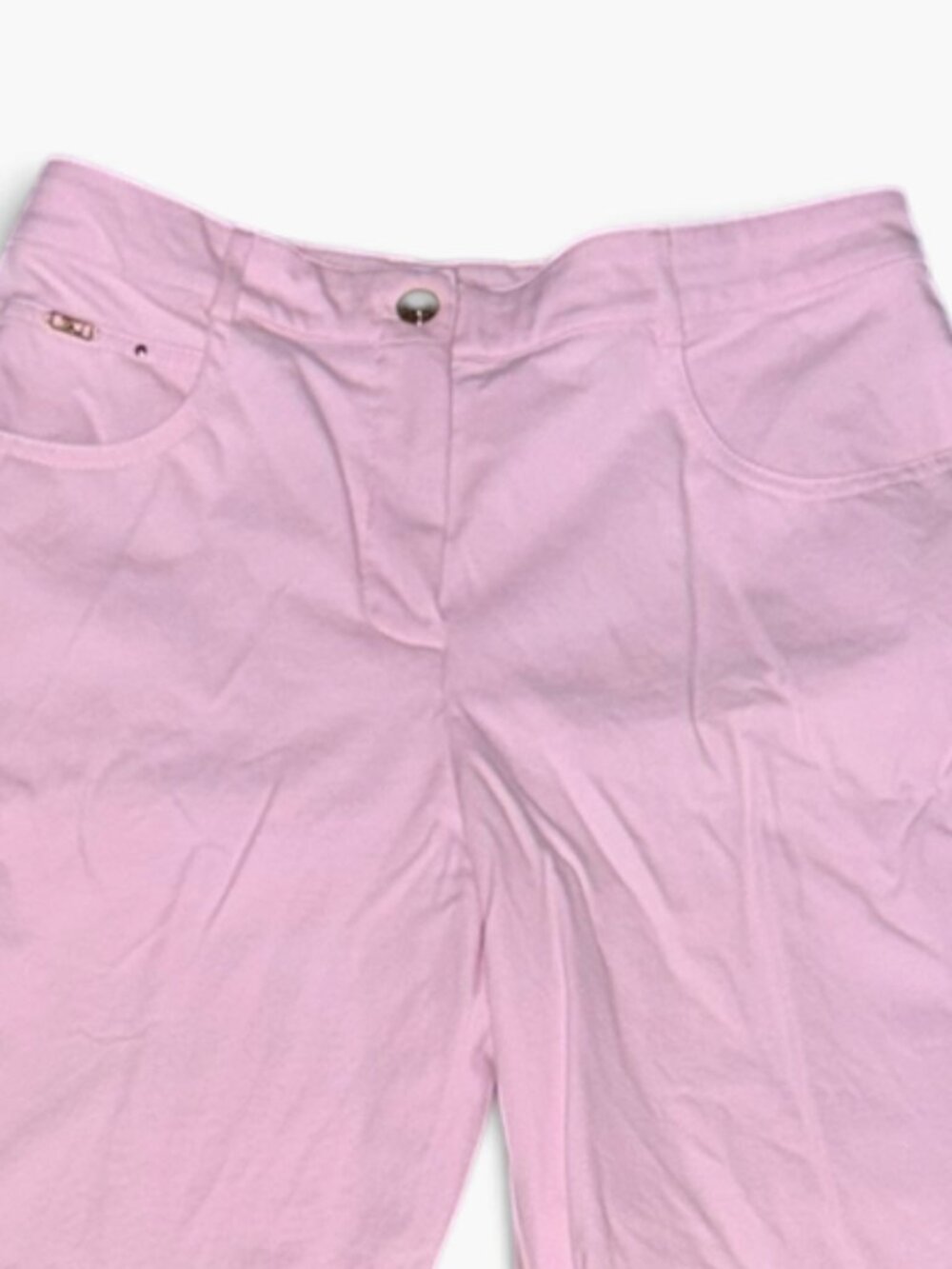 St. John Sport by Marie Gray Pink Wide Leg Jean Pants Trousers Size 4 Stretch - Picture 2 of 6